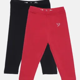 TWIN BIRDS Girls Pack Of 2 Pure Cotton Three Fourth-Length Leggings-image-66