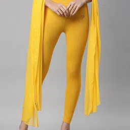 TWIN BIRDS Ankle-Length Leggings With Dupatta-image-26
