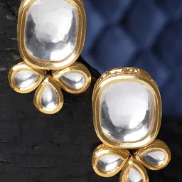 KARATCART Kundan-Studded Contemporary Stud Earrings-25