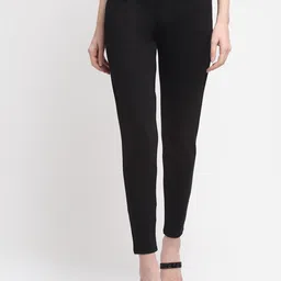 Cantabil Women Black Solid Cotton Treggings-picture-21