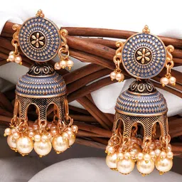 KARATCART Contemporary Jhumkas Earrings-33