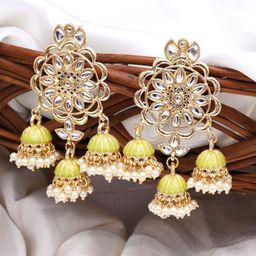 KARATCART Contemporary Jhumkas Earrings-18