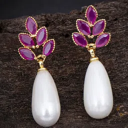 Sukkhi Gold-Plated Contemporary Drop Earrings-image-10