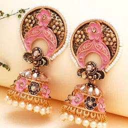 KARATCART Contemporary Jhumkas Earrings-image-25