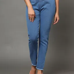 BAESD Women Regular Fit Mid-Rise Cotton Denim Jeggings-image-15