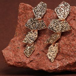 SOHI Gold-Toned Contemporary Drop Earrings-36