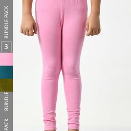 BAESD Girls Pack Of 3 Churidar-Length Leggings-image-85