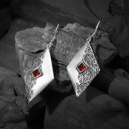 Adwitiya Collection Silver-Plated Classic Drop Earrings-6