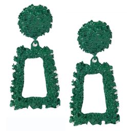 MIZORRI Green Contemporary Drop Earrings-25