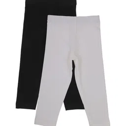 Bodycare Kids Pack of 2 Girls White & Black Leggings-image-39