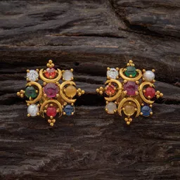 Kushal's Fashion Jewellery Gold-Plated Circular Studs Earrings-13
