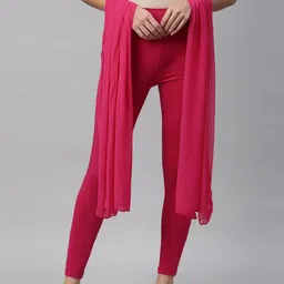 TWIN BIRDS Ankle Length Leggings With Dupatta-image-99