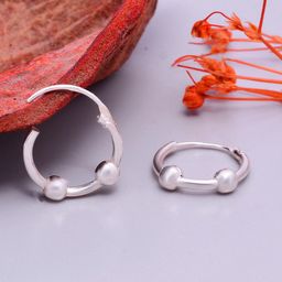 Abhooshan 92.5 Sterling Silver Hoop Earrings-12