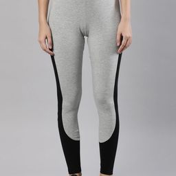 Femmora Women Colourblocked Ankle Length Sports Tights-image-2