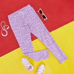 Pantaloons Junior Girls Abstract Printed Churidar Length Cotton Leggings-image-96