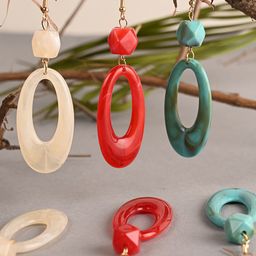 BuckleUp Multicoloured Contemporary Drop Earrings-21