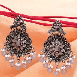 KARATCART Floral Drop Earrings-image-27