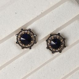 SOHI Gold-Plated Artificial Stones-Studded Studs Earrings-43