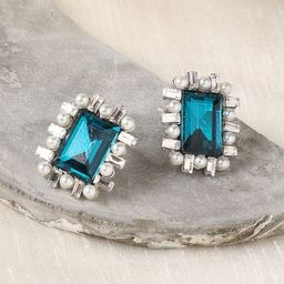 SOHI Silver-Plated Artificial Stones & Beads-Studded Studs Earrings-10