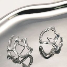 SUBHAGALANKAR Silver Contemporary Ear Cuff Earrings-image-82