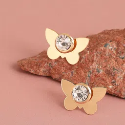 SOHI Gold Plated Contemporary Studs Earrings-85