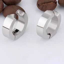 VIEN Unisex Set Of 4 Assorted Stainless Steel Circular Hoop Earrings-2