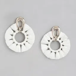 Forever New Charli Metal & Raffia Circular Drop Earrings-87