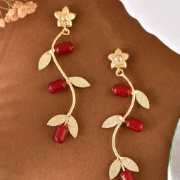 Silvermerc Designs Gold-Plated Circular Drop Earrings image 1