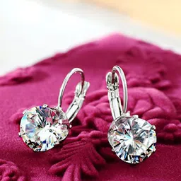 OOMPH Silver-Plated Handcrafted Circular Drop Earrings-18