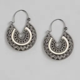 RICHEERA Silver-Toned Circular Drop Earrings-picture-21