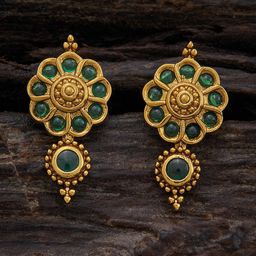 Kushal's Fashion Jewellery Gold-Plated Floral Drop Earrings-image-32