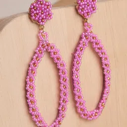 XPNSV Beaded Dangler Drop Earrings-19