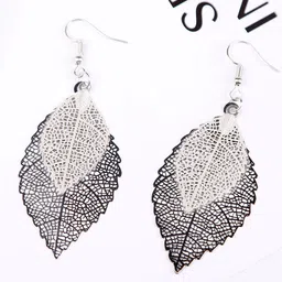 StyleCast x Revolte Silver-Plated Leaf Shaped Chunky Drop Earrings-66