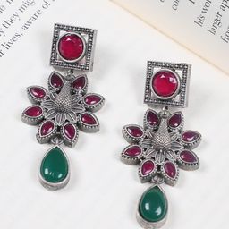 FIROZA Peacock Shaped Drop Earrings-53