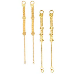 Vighnaharta Set Of 2 Gold-Plated Drop Ear Chain-2