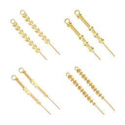 Vighnaharta Set Of 4 Gold-Plated Drop Ear Chain-picture-0