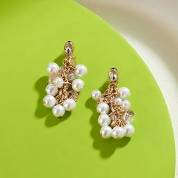 Accessorize London Women Pearls Studded Cluster Drop Earrings-57