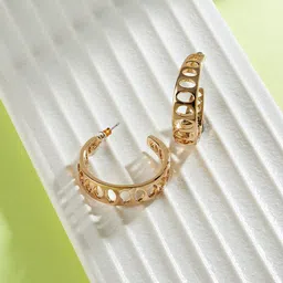 Accessorize Classic Half Hoop Earrings-16