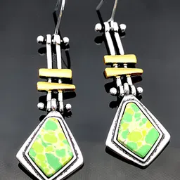 Yellow Chimes Silver-Plated Contemporary Drop Earrings-21