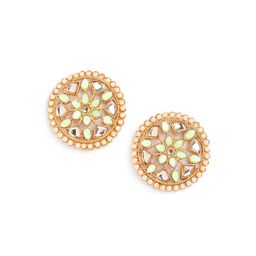 Anouk Brass Plated Floral Stud Earrings-image-17
