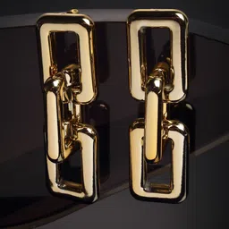 VOGUE PANASH Gold-Toned Square Drop Earrings-image-37