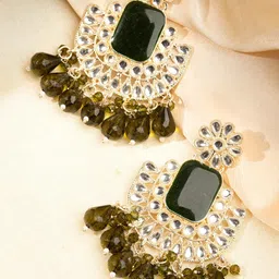 Priyaasi Gold-Plated Contemporary Drop Earrings-image-11