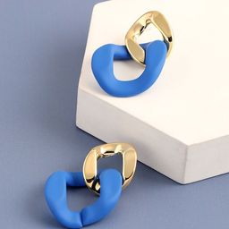 SOHI Gold Plated Contemporary Drop Earrings-57