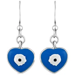 Mahi Meenakari Work Evil Eye and Heart Dangle Earrings-image-16