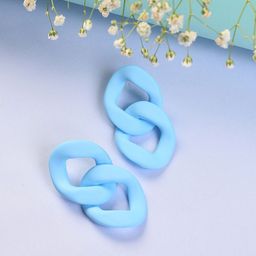 SOHI Blue Contemporary Drop Earrings-image-18