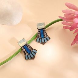 SOHI Gold-Plated Contemporary Studs Earrings-30