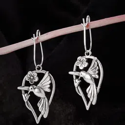 ATIBELLE Silver Plated Contemporary Drop Earrings-87