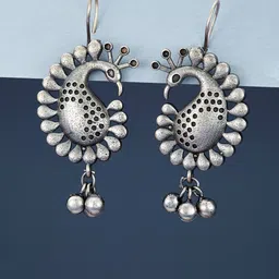 ATIBELLE Silver-Plated Paisley Shaped Drop Earrings-34