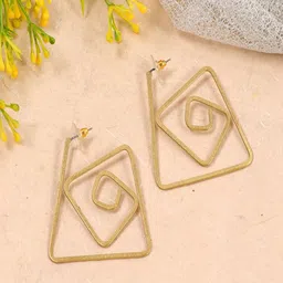 UNIVERSITY TRENDZ Gold-Plated Contemporary Anti-Tarnish Waterproof Drop Earrings-72