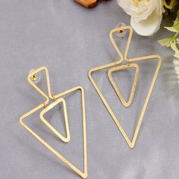 UNIVERSITY TRENDZ Gold-Plated Anti-Tarnish Waterproof Contemporary Drop Earrings-69